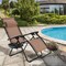 Outdoor Folding Zero Gravity Reclining Lounge Chair with Utility Tray